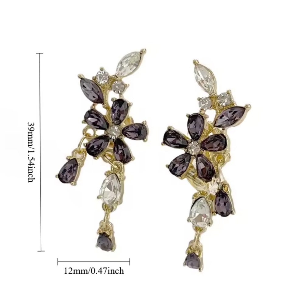 Jolies Fleurs Purple Zircon Earrings - Picture 3 of 4
